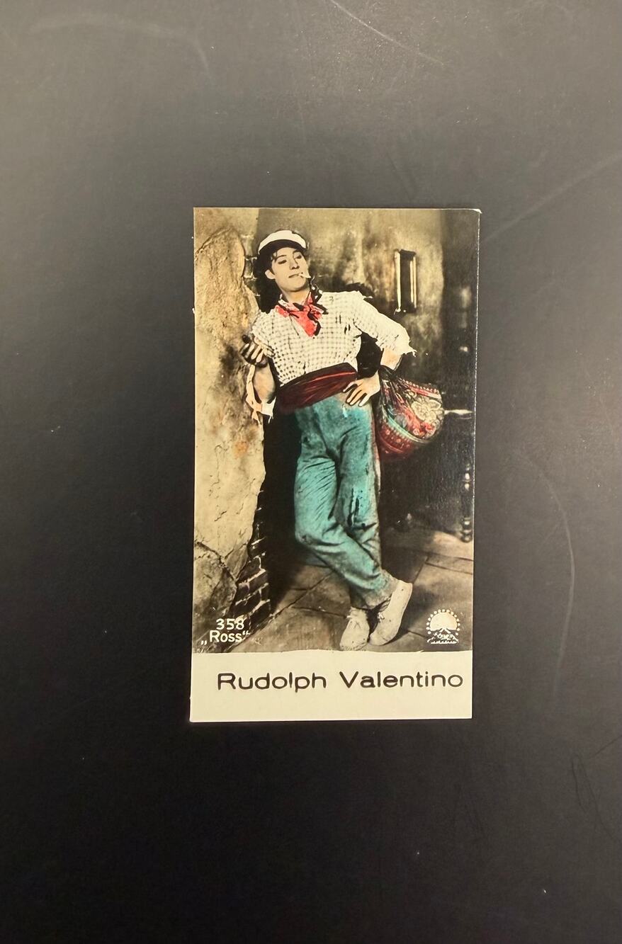 Rare Color Rudolph Valentino Ross Card Blood and Sand, Hollywood, The Sheik